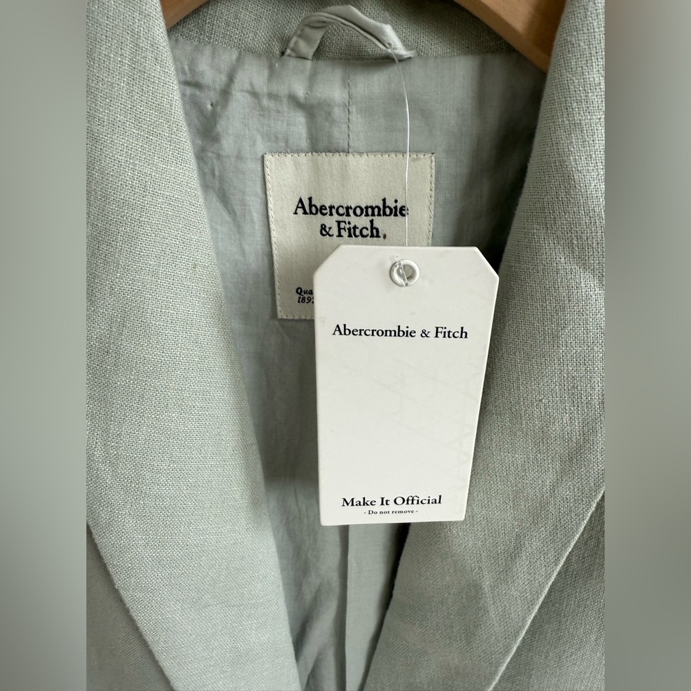 NWT • Abercrombie & Fitch Linen Cotton Light Green Blazer • M - Picture 6 of 8